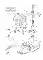 PIÈCES OPTIONNELLES 1 pour Yamaha FT8D High Thrust, Manual Starter, Tiller Handle, Manual Tilt, Shaft 20