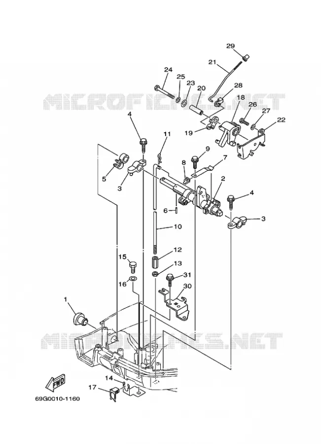 COMMANDE D'ACCELERATEUR 1 Yamaha OUTBOARD ENGINES 8hp (5.9kW) 2006 FT8  FT8DMHX