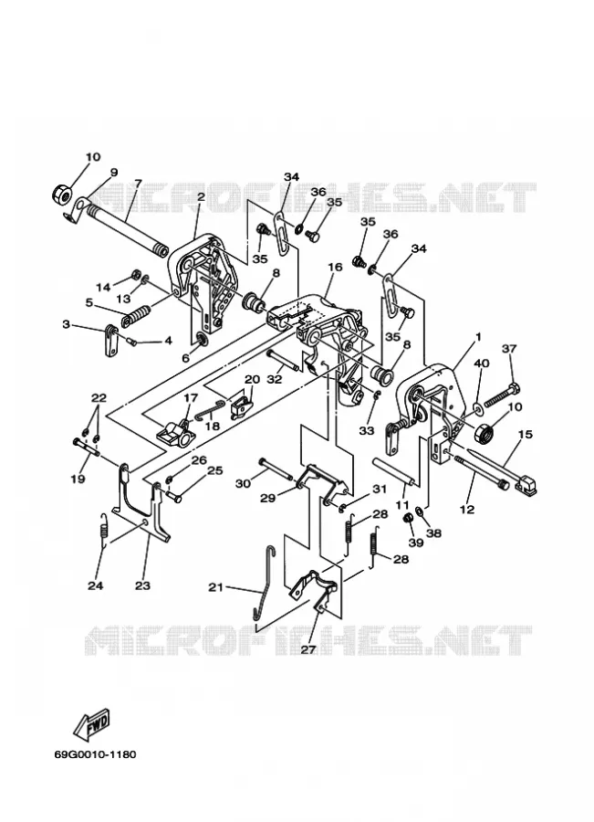 SUPPORT 1 Yamaha OUTBOARD ENGINES 8hp (5.9kW) 2003 FT8  FT8DMHL