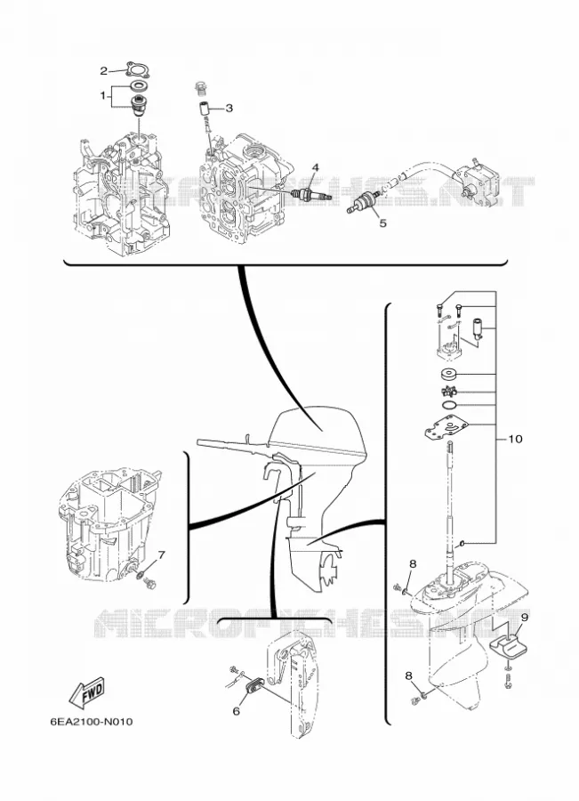 PIECES D'ENTRETIEN Yamaha OUTBOARD ENGINES 8hp (5.9kW) 2015 FT8  FT8GEL