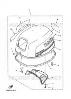 CAPOT SUPERIEUR pour Yamaha FT9.9D 4 Stroke, High Thrust de 2001