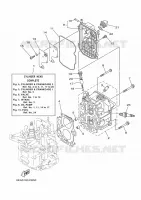 CYLINDRE / CARTER MOTEUR 2 pour Yamaha FT9.9L High Thrust, Electric Starter, Remote Control, Power Tilt, Shaft 20