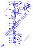 VILEBREQUIN / PISTON pour Yamaha 20D 2 Stroke, Manual Starter de 1988