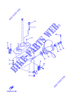 CARTER INFERIEUR ET TRANSMISSION 2 pour Yamaha 25B Manual Starter, Tiller Handle, Manual Tilt, Pre-Mixing, Shaft 15