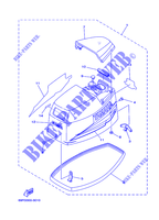 CAPOT SUPERIEUR pour Yamaha 25B Manual Starter, Tilller Handle, Manual Tilt, Pre-Mixing, Shaft 15