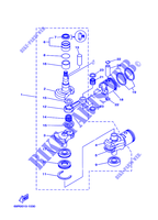 VILEBREQUIN / PISTON pour Yamaha 25B Manual Starter, Tiller Handle, Manual Tilt, Pre-Mixing, Shaft 20