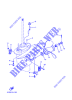 CARTER INFERIEUR ET TRANSMISSION 2 pour Yamaha 25B Manual Starter, Tilller Handle, Manual Tilt, Pre-Mixing, Shaft 15