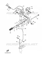 COMMANDE D'ACCELERATEUR pour Yamaha 3A Manual Starter, Tiller Handle, Manual Tilt, Shaft 20