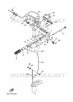 COMMANDE D'ACCELERATEUR pour Yamaha 3A Manual Starter, Tiller Handle, Manual Tilt, Shaft 15