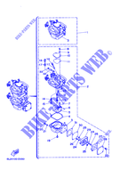 CARBURATEUR pour Yamaha 25N Manual Starter, Tiller Handle, Manual Trim & Tilt, Oil injection, Shaft 15