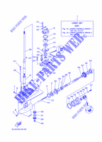 CARTER INFERIEUR ET TRANSMISSION 1 pour Yamaha 25N Manual Starter, Tiller Handle, Manual Trim & Tilt, Oil injection, Shaft 15