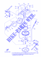 DEMARREUR KICK pour Yamaha 25N Manual Starter, Tiller Handle, Manual Trim & Tilt, Oil injection, Shaft 15
