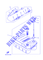 RESERVOIR A CARBURANT 2 pour Yamaha 25N Manual Starter, Tilller Handle, Manual Tilt, Pre-Mixing, Shaft 15