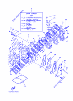 CYLINDRE / CARTER MOTEUR pour Yamaha 25N Manual Starter, Tiller Handle, Manual Tilt, Pre-Mixing, Shaft 15