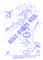 DEMARREUR KICK pour Yamaha 25N Manual Starter, Tiller Handle, Manual Tilt, Pre-Mixing, Shaft 15