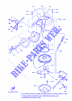 DEMARREUR KICK pour Yamaha 25M Manual Starter, Tiller Handle, Manual Tilt, Pre-Mixing, Shaft 15