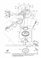 DEMARREUR KICK pour Yamaha 25M Manual Starter, Tiller Handle, Manual Tilt, Pre-Mixing, Shaft 15