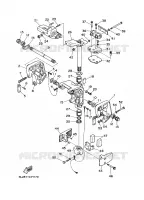 SUPPORT 1 pour Yamaha 25M Manual Starter, Tiller Handle, Manual Tilt, Pre-Mixing, Shaft 15