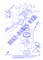DEMARREUR KICK pour Yamaha 25N Manual Starter, Tiller Handle, Manual Tilt, Pre-Mixing, Shaft 20