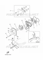 ADMISSION pour Yamaha 30H Manual Starter, Tiller Handle, Manual Tilt, Pre-Mixing, Shaft 15
