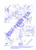 DEMARREUR KICK pour Yamaha 30H Manual Starter, Tiller Handle, Manual Tilt, Pre-Mixing, Shaft 15