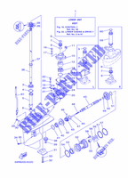 CARTER INFERIEUR ET TRANSMISSION 1 pour Yamaha 30H Manual Starter, Tiller Handle, Manual Tilt, Pre-Mixing, Shaft 15