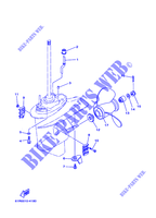 CARTER INFERIEUR ET TRANSMISSION 2 pour Yamaha E25B Enduro, Manual Starter, Tilller Handle, Manual Tilt, Pre-Mixing, Shaft 20