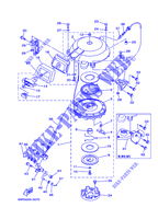 DEMARREUR KICK pour Yamaha E30H Manual Starter, Tiller Handle, Manual Tilt, Pre-Mixing, Shaft 20