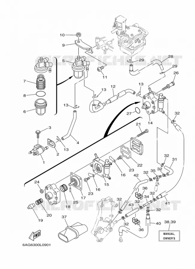 RESERVOIR A ESSENCE Yamaha OUTBOARD ENGINES 20hp (14.7kW) 2012 F20  F20SMHA