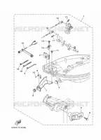 FIXATION BOITIER DE COMMANDE A DISTANCE pour Yamaha F20B Manual Starter, Tiller Handle, Manual Tilt, Shaft 20
