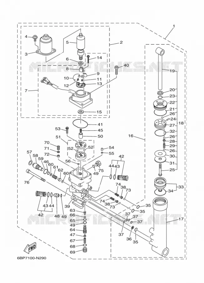 SYSTEME D'INCLINAISON Yamaha OUTBOARD ENGINES 20hp (14.7kW) 2014 F20  F20DETL