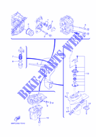 PIECES D'ENTRETIEN pour Yamaha F25D Manual Starter, Tiller Handle, Manual Tilt, Shaft 20