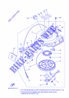 DEMARREUR KICK pour Yamaha F25D Manual Starter, Tiller Handle, Manual Tilt, Shaft 15