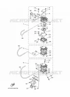 CARBURATEUR pour Yamaha F30A Manual Starter, Tiller Handle, Hydro Trim & Tilt, Shaft 20