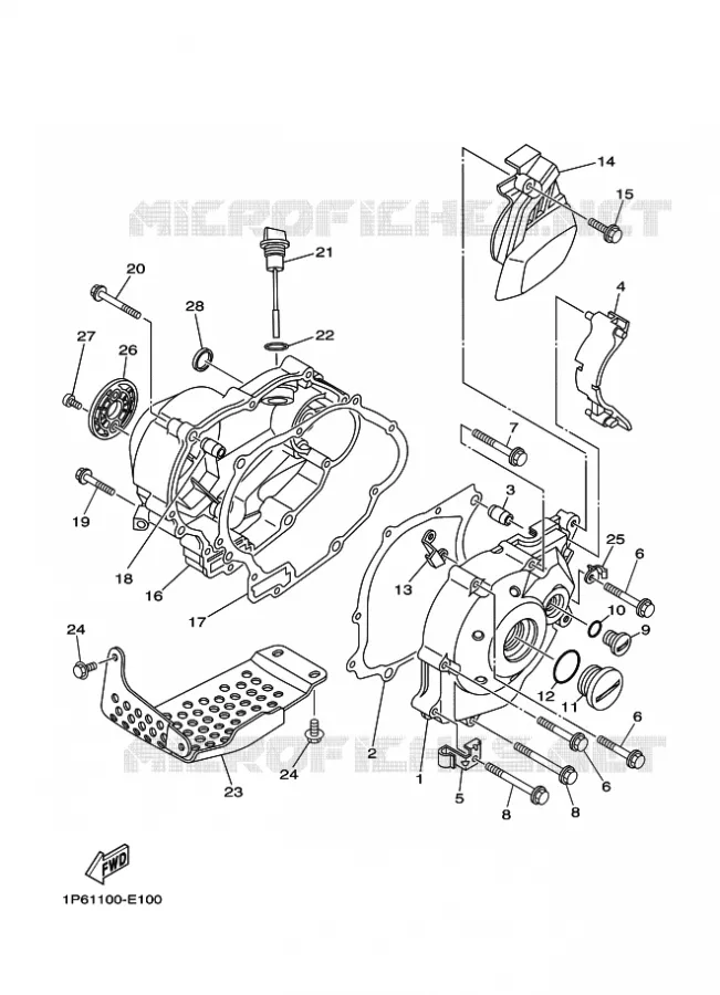 CARTER - MOTEUR 1 Yamaha MOTO 50 2019 TTR  TT-R50E