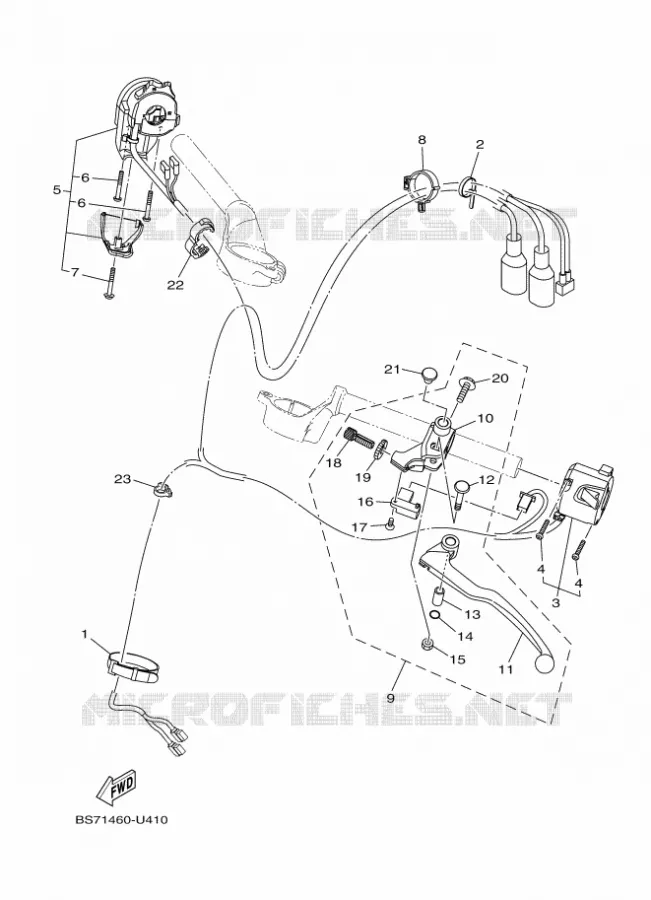 COMMODO / LEVIER Yamaha MOTO 300 2019 R3  YZF320-A