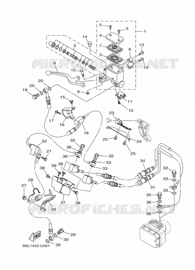 MAITRE CYLINDRE DE FREIN AVANT Yamaha MOTO 300 2019 R3  YZF320-A