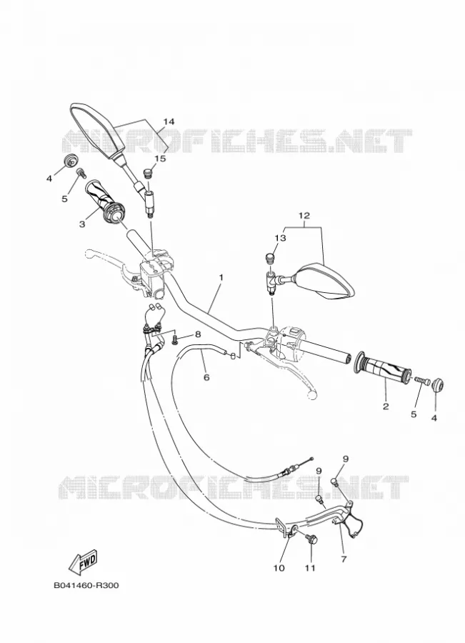 GUIDON ET CABLES Yamaha MOTO 300 2019 MT  MTN320-A