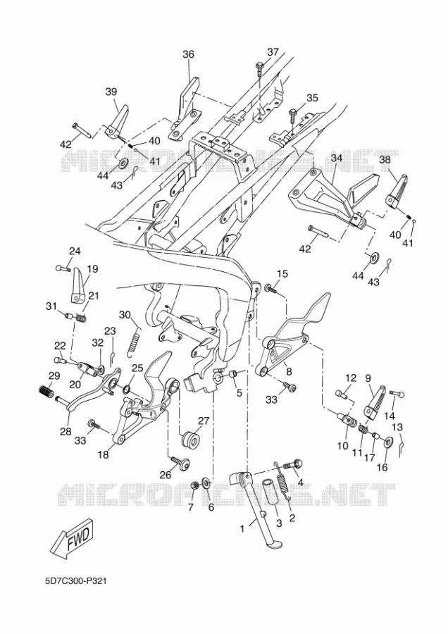 SUPPORT / REPOSE PIEDS Yamaha MOTO 125 2019 MT  MT125-A