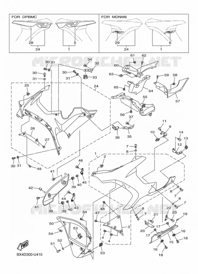 CARENAGES 2 Yamaha MOTO 1000 2019 R1  YZF-R1