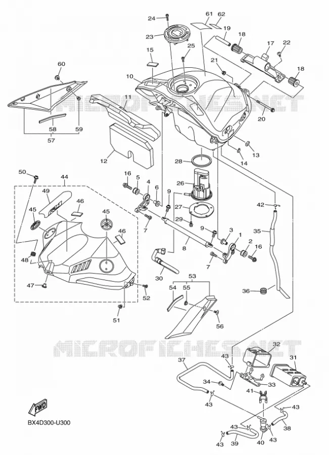 RESERVOIR A ESSENCE Yamaha MOTO 1000 2019 R1  YZF-R1