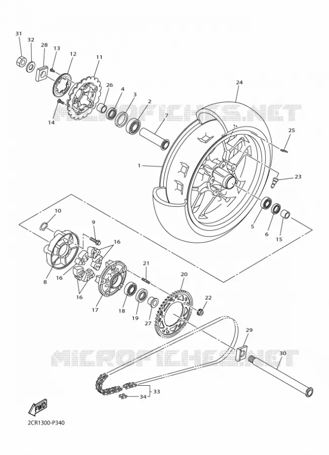 ROUE ARRIERE Yamaha MOTO 1000 2019 R1  YZF-R1
