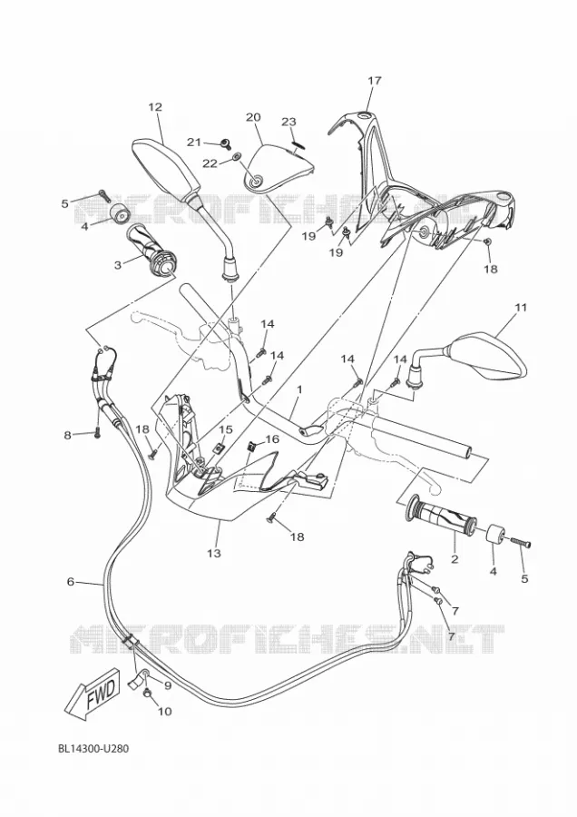 GUIDON ET CABLES Yamaha SCOOTER 400 2019 XMAX  YP400RA