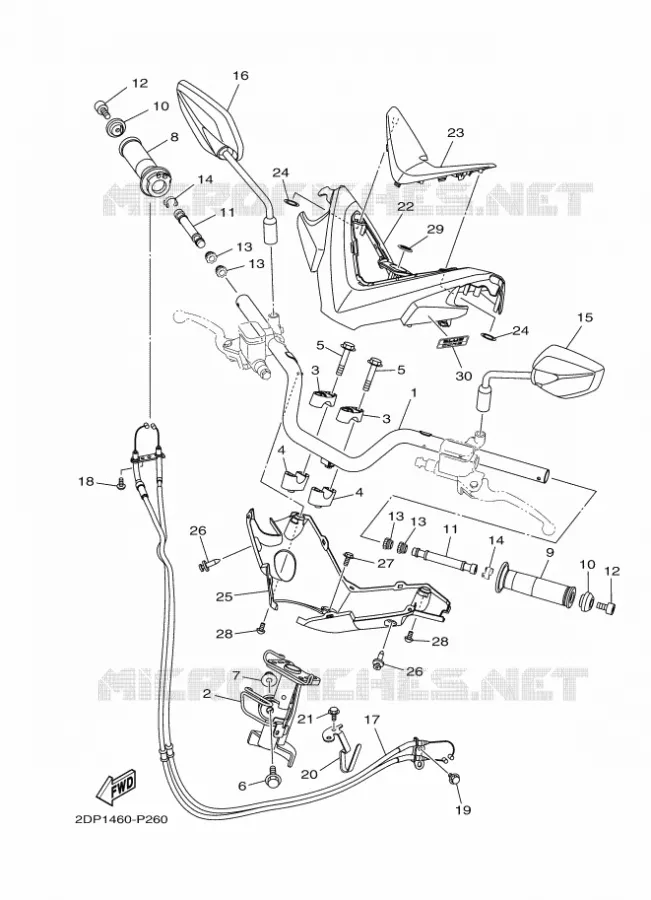GUIDON ET CABLES Yamaha SCOOTER 125 2019 NMAX  GPD125-A