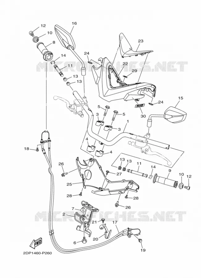 GUIDON ET CABLES Yamaha SCOOTER 125 2019 NMAX  GPD125-A
