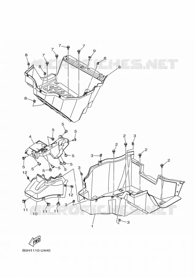 SUPPORT / REPOSE PIEDS Yamaha SIDE BY SIDE 1000 2019 YXZ  YXZ1000E