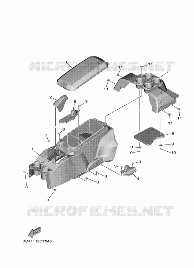 COUVERCLE LATERAL 3 Yamaha SIDE BY SIDE 850 2019 WOLVERINE  YXF850ES/YXF85WPSK