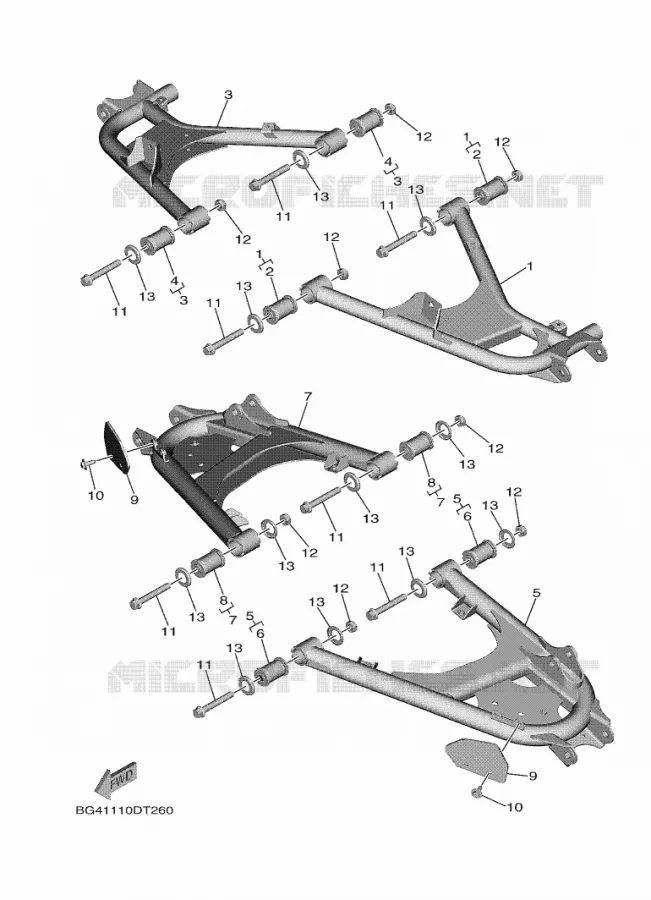 BRAS ARRIERE Yamaha SIDE BY SIDE 850 2019 WOLVERINE  YXF850ES/YXF85WPSK