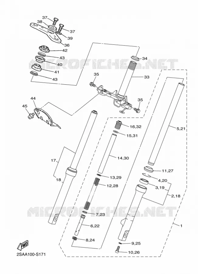 FOURCHE Yamaha MOTO 50 2020 PW  PW50