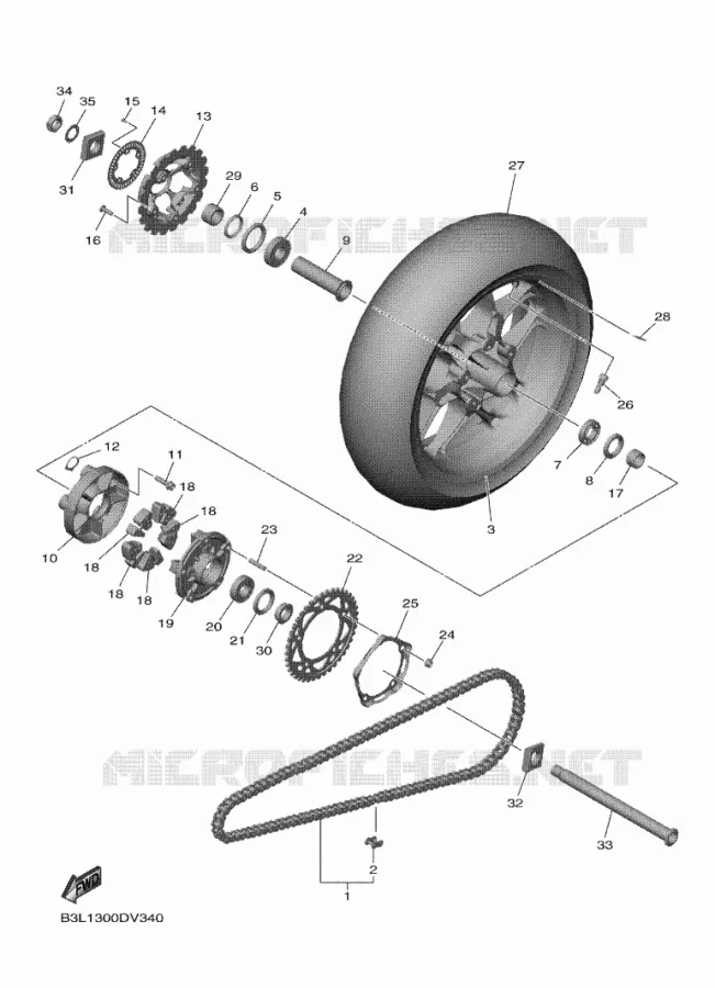 Kit Roulement Roue Arrière Yamaha YZF-R1/R6 - Jeu Complet Roulements Et Joints Haute Résistance - Fabriqué En Allemagne